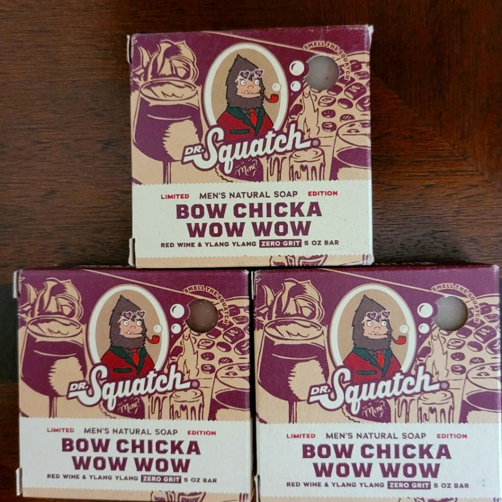 Dr Squatch Limited Edition Bow Chicka Wow Wow - 3 New/Unused Briccs